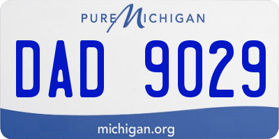 MI license plate DAD9029