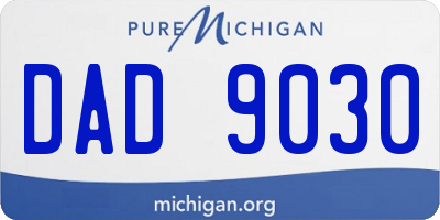 MI license plate DAD9030