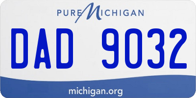 MI license plate DAD9032