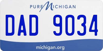 MI license plate DAD9034