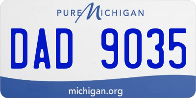 MI license plate DAD9035
