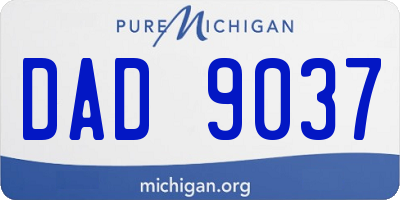 MI license plate DAD9037