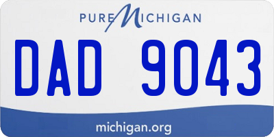 MI license plate DAD9043