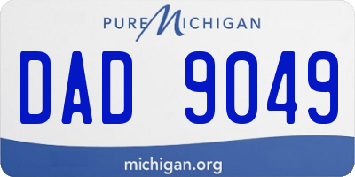 MI license plate DAD9049