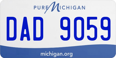 MI license plate DAD9059