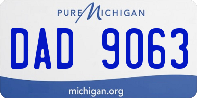 MI license plate DAD9063