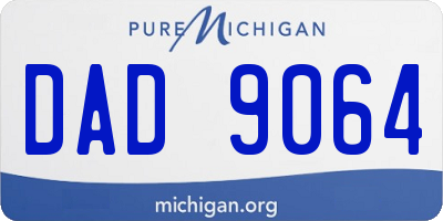 MI license plate DAD9064