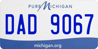 MI license plate DAD9067
