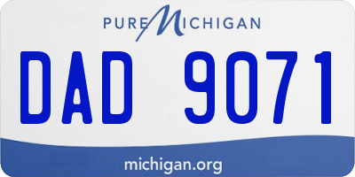 MI license plate DAD9071