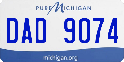 MI license plate DAD9074