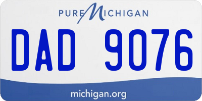 MI license plate DAD9076