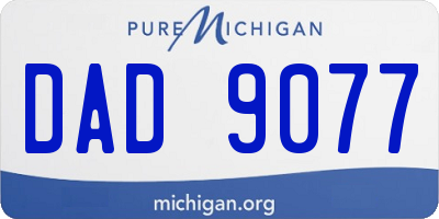 MI license plate DAD9077