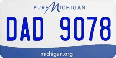 MI license plate DAD9078