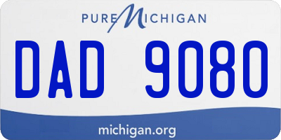 MI license plate DAD9080