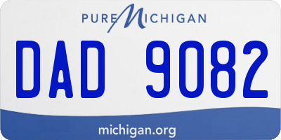 MI license plate DAD9082