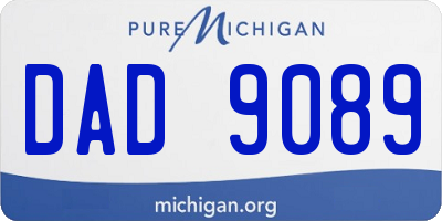 MI license plate DAD9089