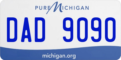 MI license plate DAD9090