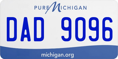 MI license plate DAD9096
