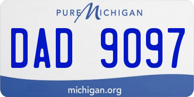 MI license plate DAD9097
