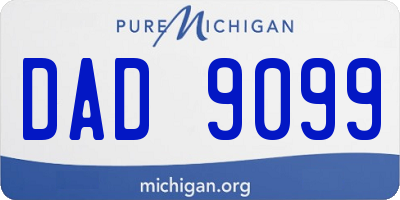 MI license plate DAD9099