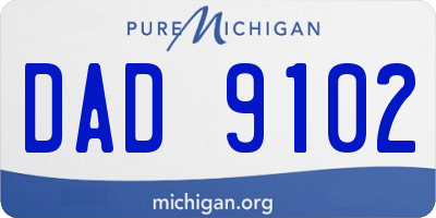 MI license plate DAD9102