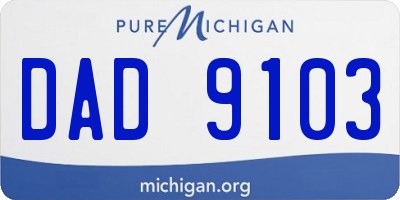 MI license plate DAD9103