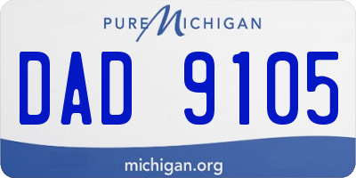 MI license plate DAD9105