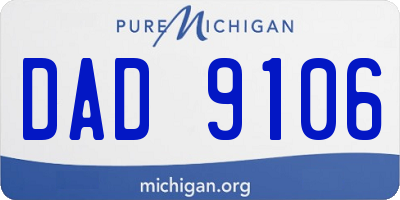 MI license plate DAD9106
