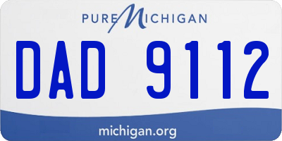 MI license plate DAD9112