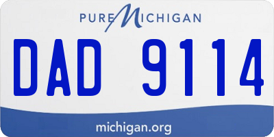 MI license plate DAD9114
