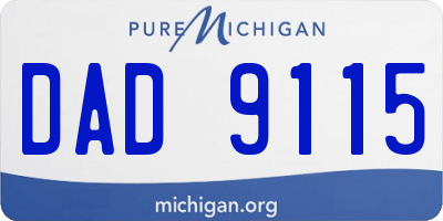MI license plate DAD9115