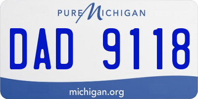 MI license plate DAD9118