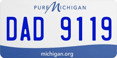 MI license plate DAD9119