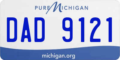 MI license plate DAD9121