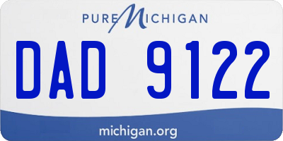 MI license plate DAD9122