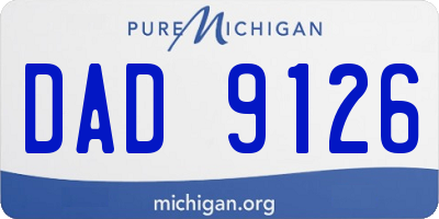 MI license plate DAD9126