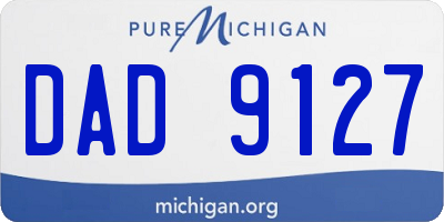 MI license plate DAD9127