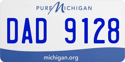 MI license plate DAD9128