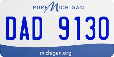 MI license plate DAD9130