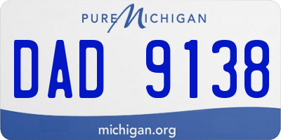 MI license plate DAD9138