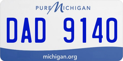 MI license plate DAD9140