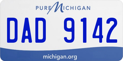 MI license plate DAD9142