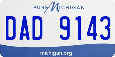 MI license plate DAD9143