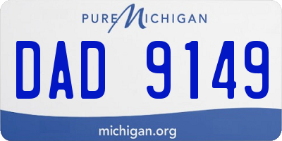 MI license plate DAD9149
