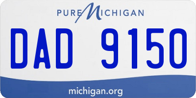 MI license plate DAD9150