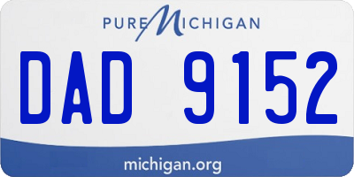 MI license plate DAD9152