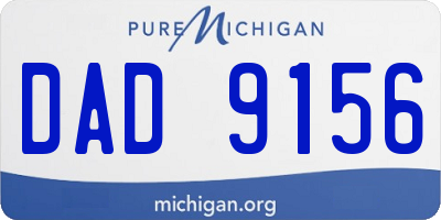MI license plate DAD9156