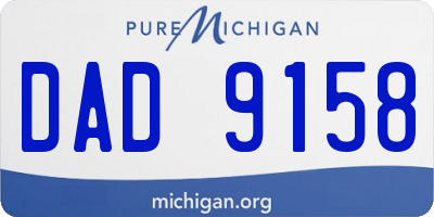 MI license plate DAD9158