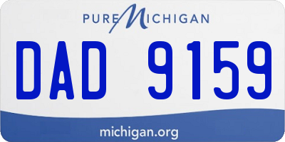 MI license plate DAD9159