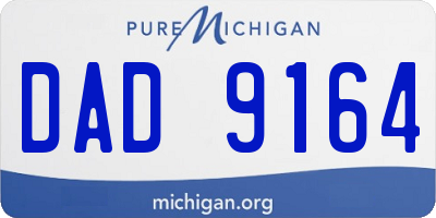 MI license plate DAD9164